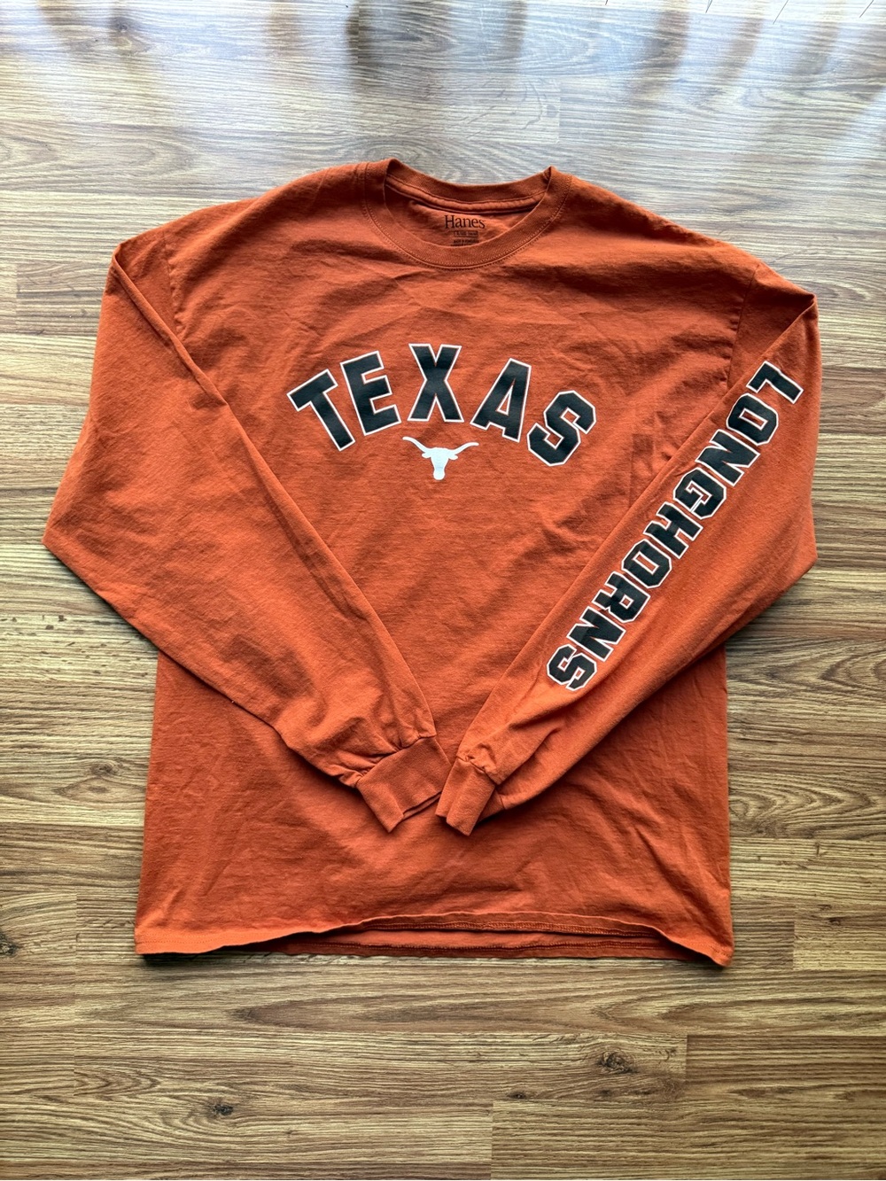 Hanes Texas Orange Long Sleeve Crewneck Tee